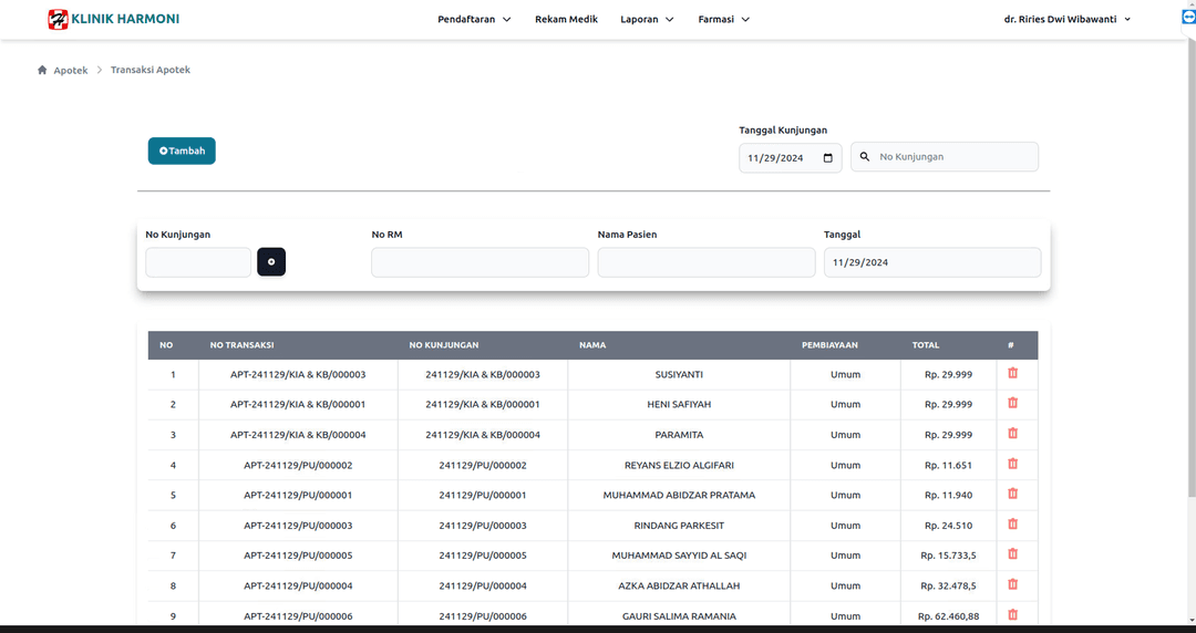 Harmoni Clinic Medical Record System